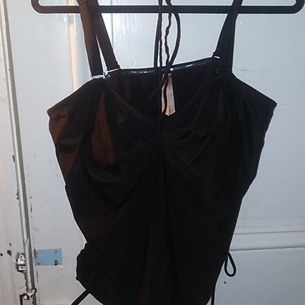 A swimming suit top black